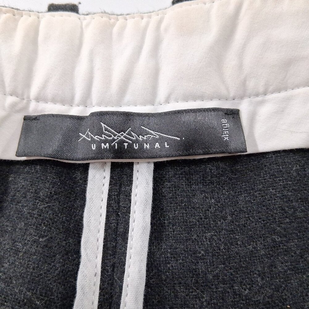 Umit Unal Pants Gray Wool Drop Crotch Trousers Slouchy Cropped Avant Garde Sz XL - Picture 8 of 16